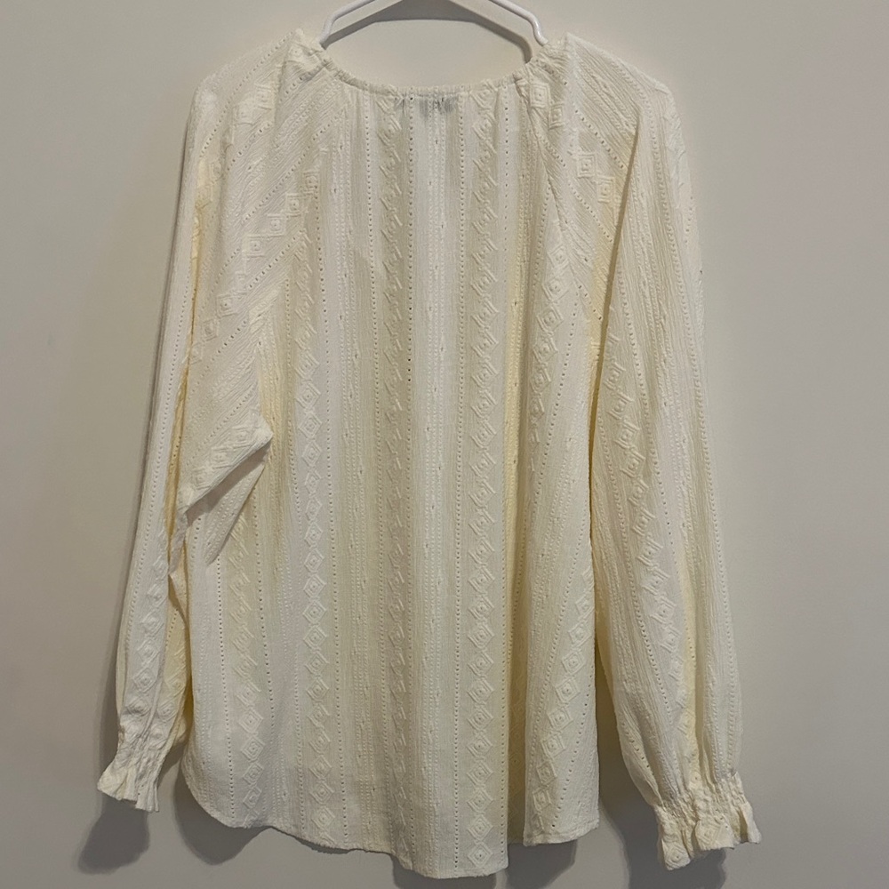 Frye Cream Patterned Blouse - Picture 3 of 7